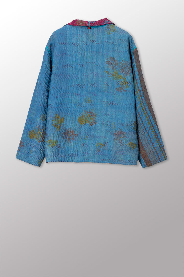 VINTAGE SILK GEORGETTE COTTON KANTHA MEN&