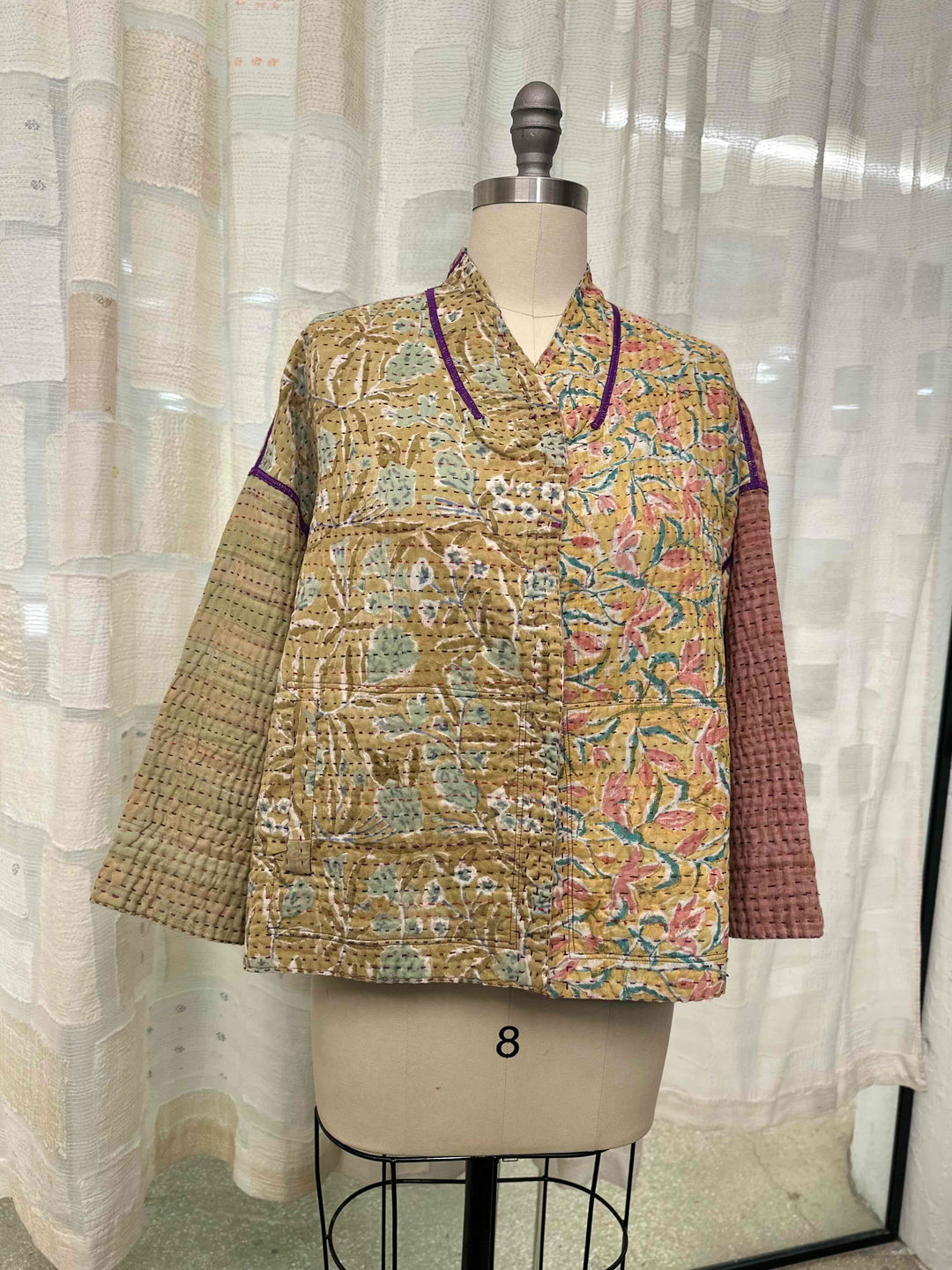 LOTUS VEDA STAND COLLAR CROPPED JACKET - vl4034-0001a -
