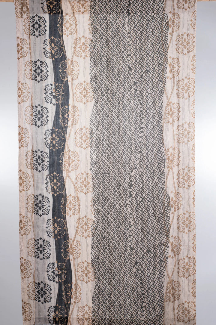 Kimono Cotton Kantha Curtain - Gray