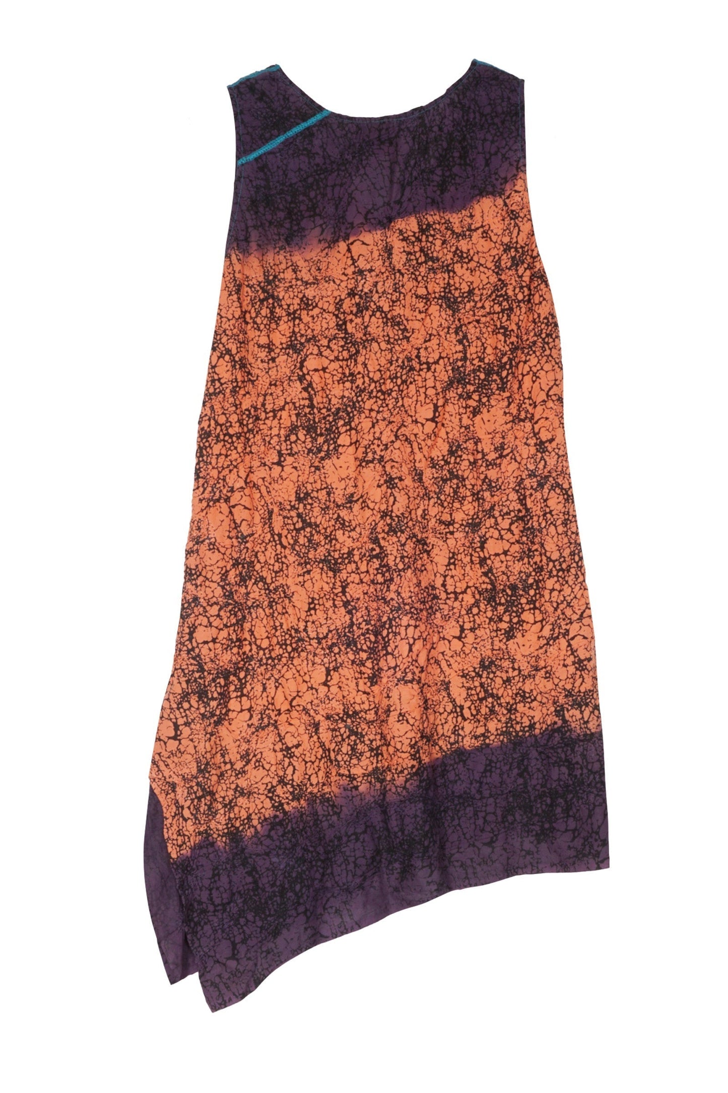 OMBRE MUD DYE SHIBORI KANTHA TUNIC - md1502-org -