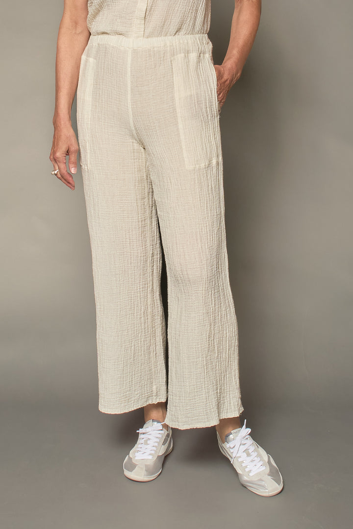 RIPPLE KANTHA SEMI WIDE TROUSERS - rp2679-wht -