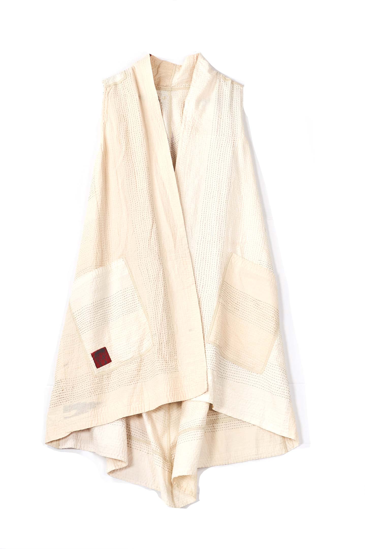 JAIPUR WHITE KANTHA A-LINE VEST - jw2203-ivy -