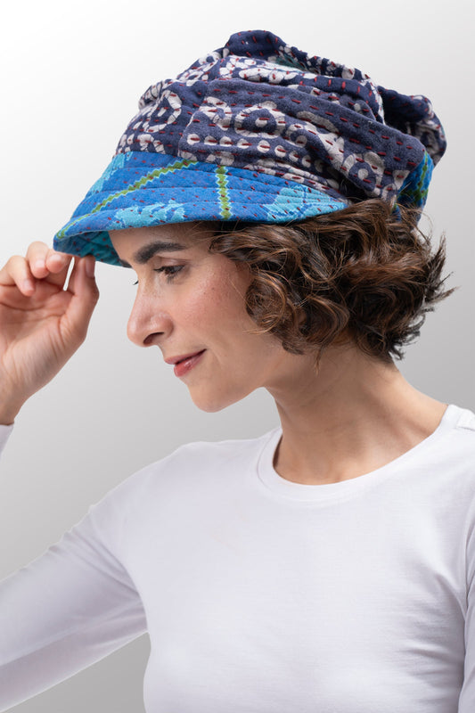 VINTAGE COTTON BBK KANTHA HALF BRIM HAT - bb4881-0002a -