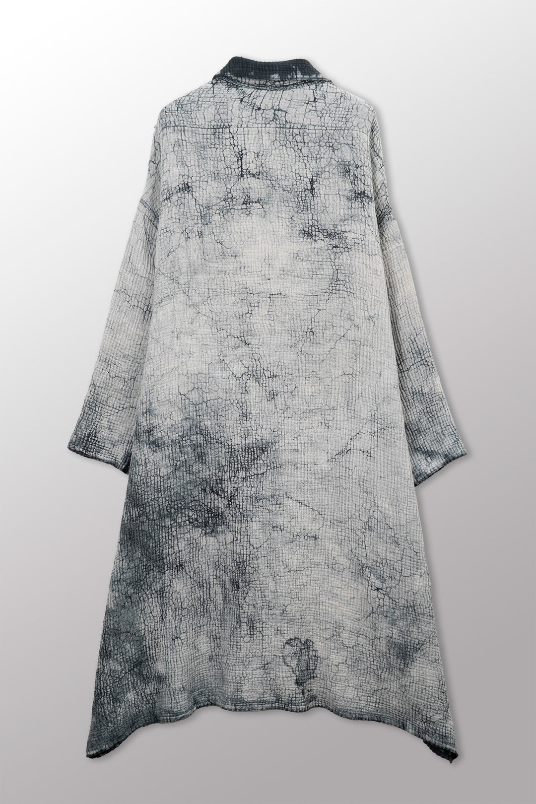 MUD DYE RIPPLE KANTHA NEW OVERSIZED COAT - yp4342-gry -