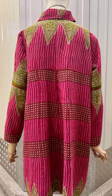 VINTAGE COTTON KANTHA A-LINE DUSTER - cv4311-0111a -