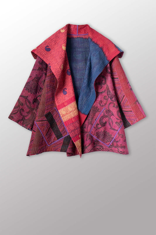 VINTAGE COTTON KANTHA FLARE JKT - cv4010-0165a -