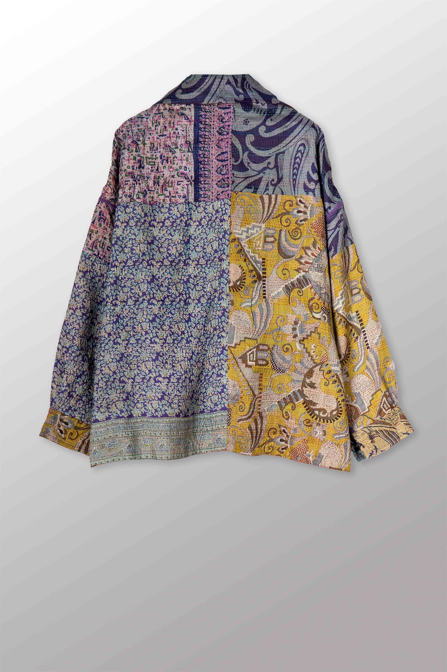 VINTAGE SILK KANTHA RELAXED SHIRT JACKET - sv2j105-0001s -