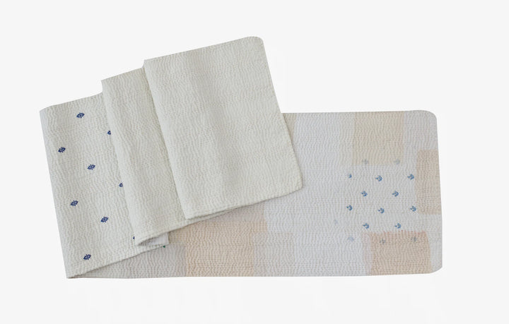 Chemin de table Kantha vintage Mosaic Fray Patch - Chou-fleur