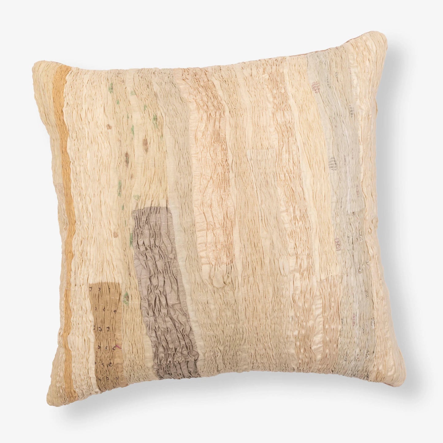 Sari Pleated Handmade Kantha Cushion