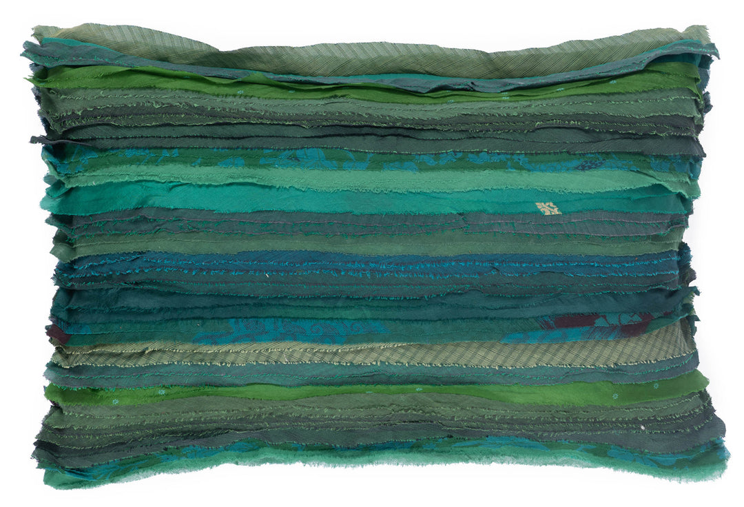 Wavy Stripe Patch Pillow Sham -Green