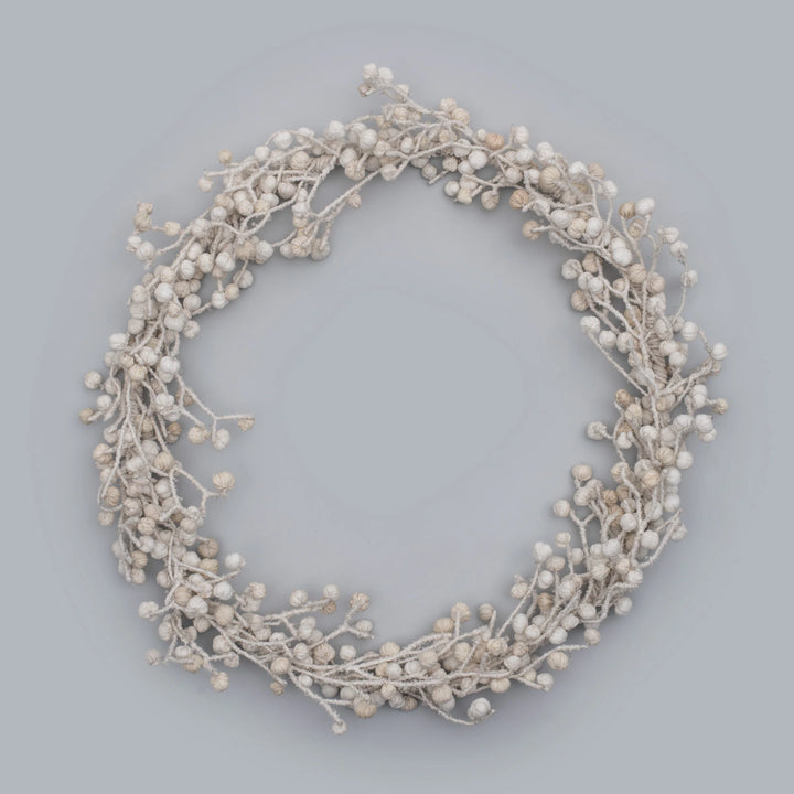 Ivory Kantha Wreath (metallic kantha)