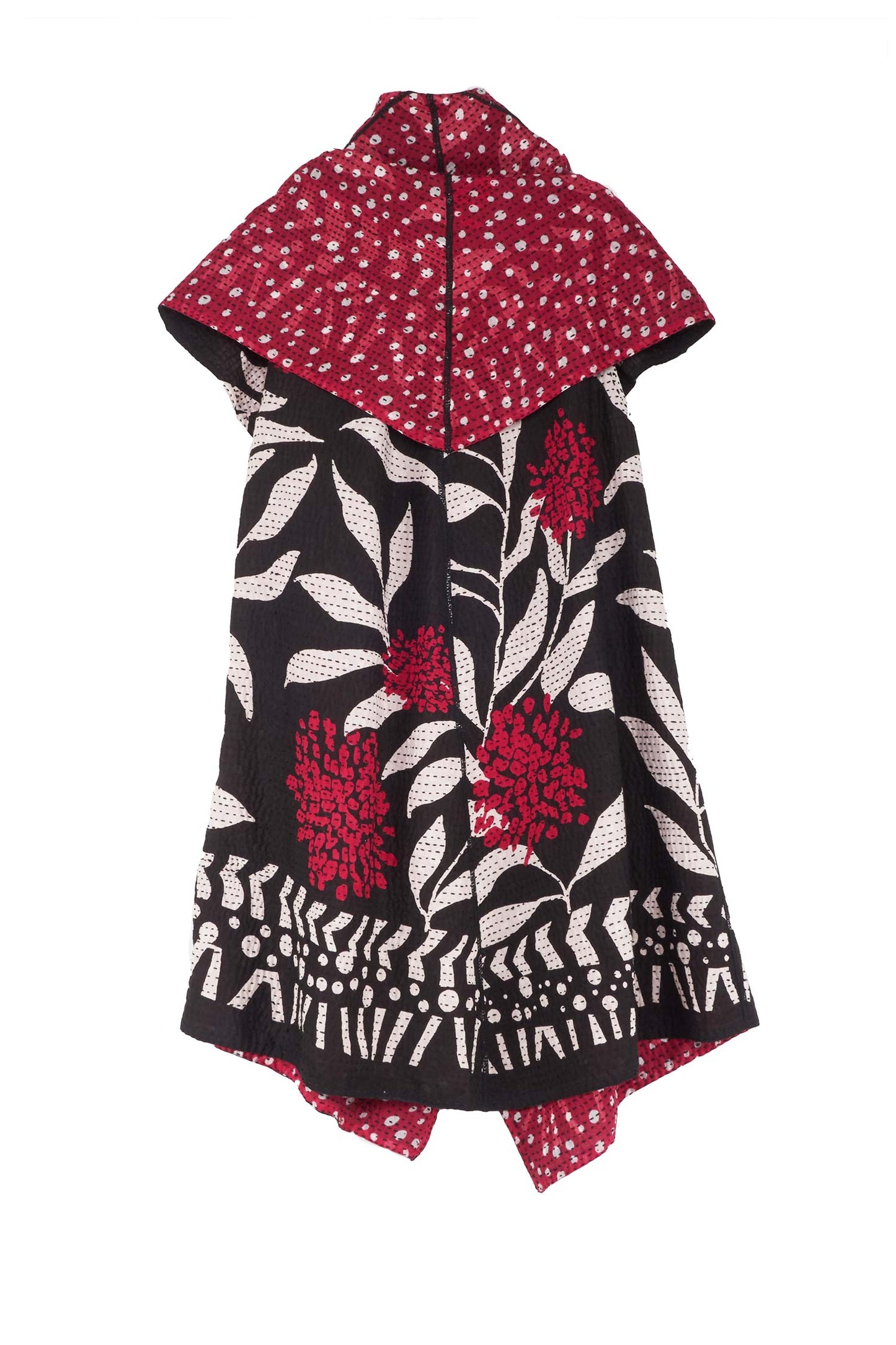 WHITE LEAF BBK KANTHA CIRCULAR VEST - mb2201-blk -