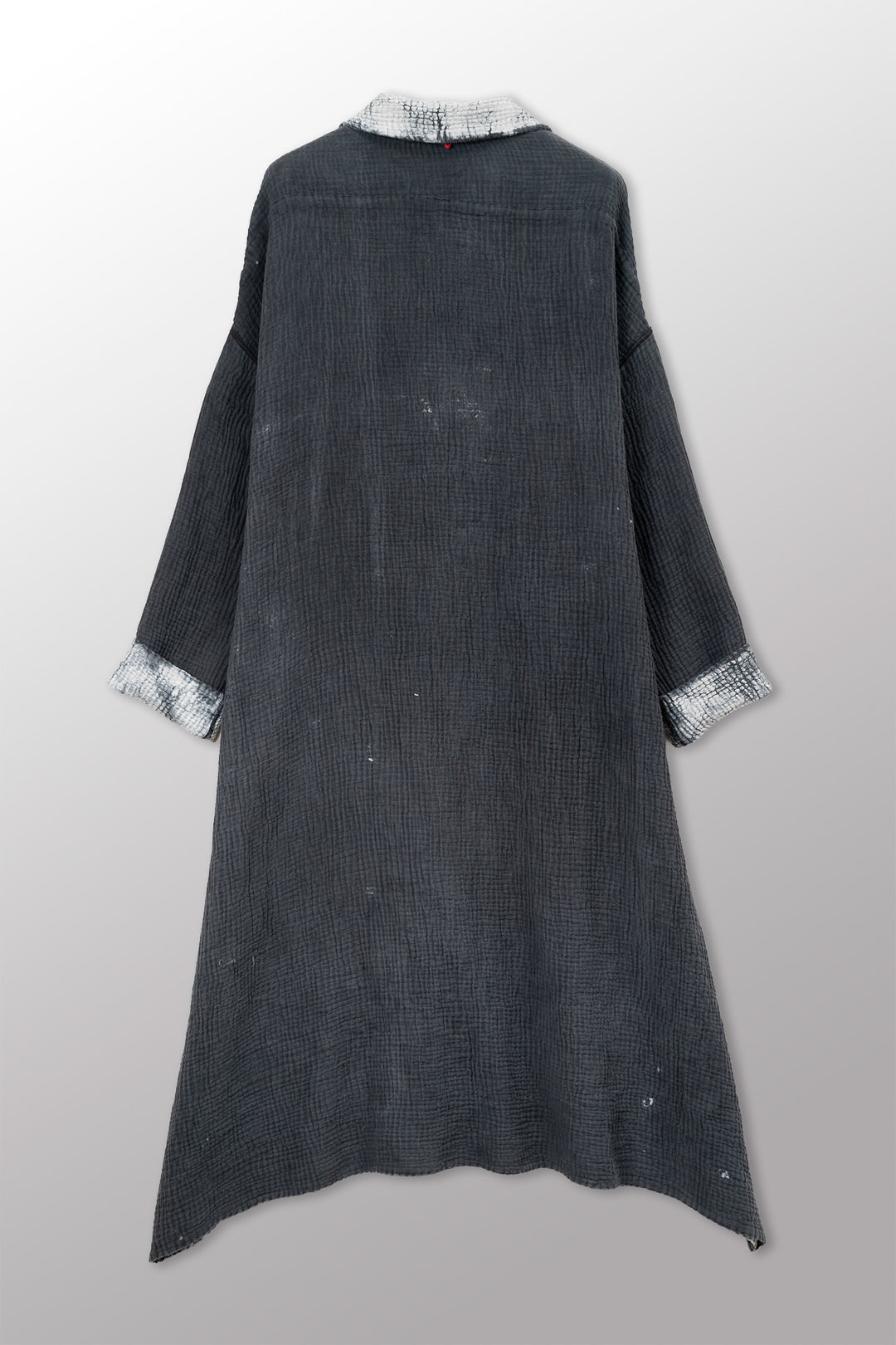 MUD DYE RIPPLE KANTHA NEW OVERSIZED COAT - yp4342-gry -