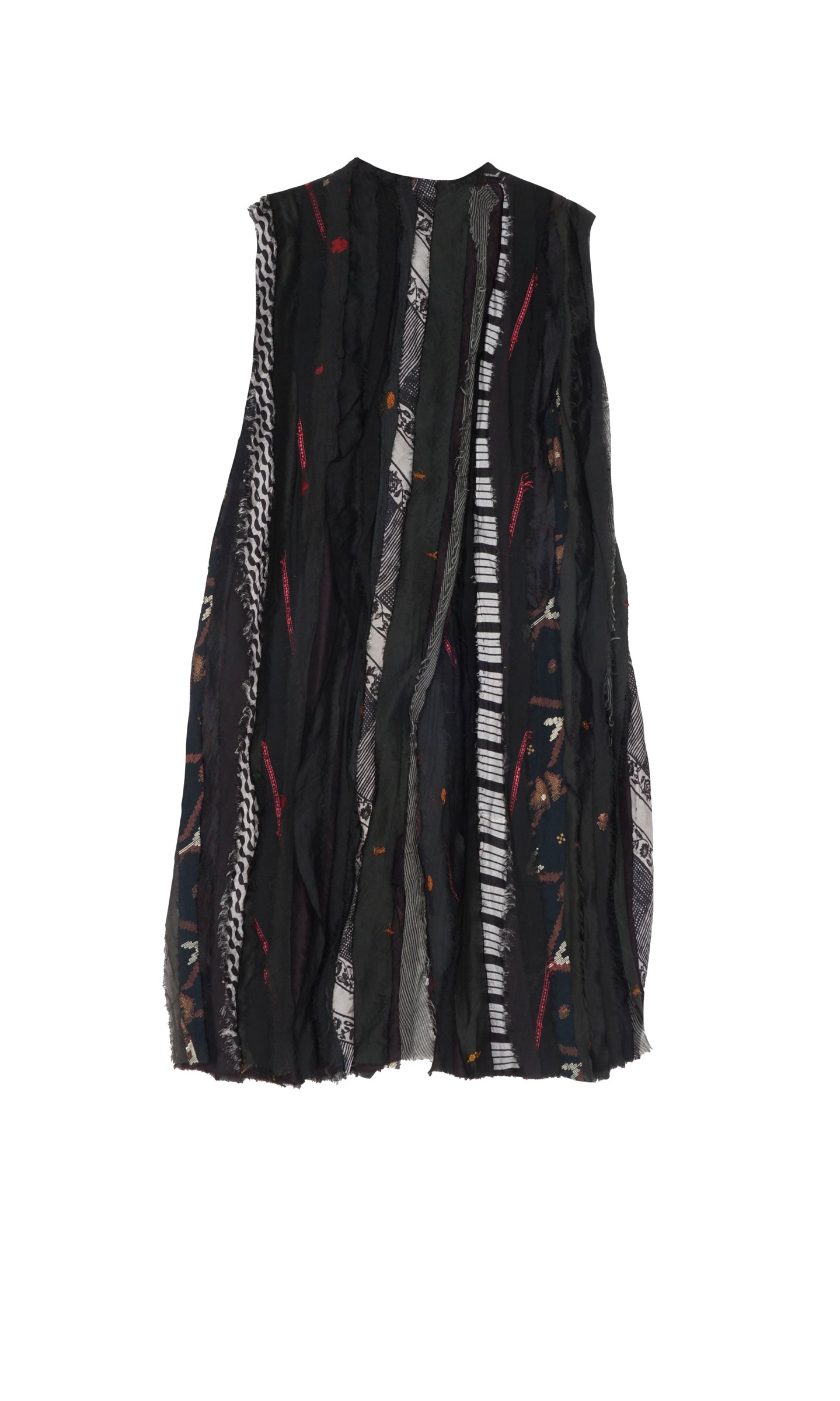 WAVY STRIPE KANTHA VEST - wv2230-blk -