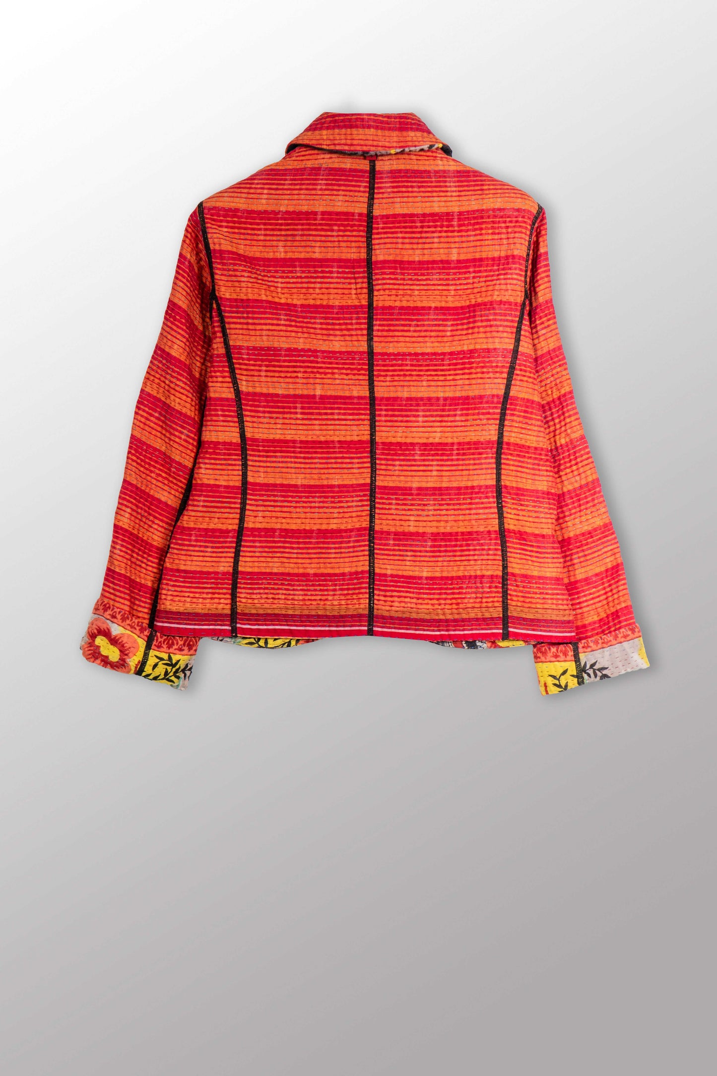 VINTAGE COTTON KANTHA CROPPED BASIC JACKET - cv4096-0003s -
