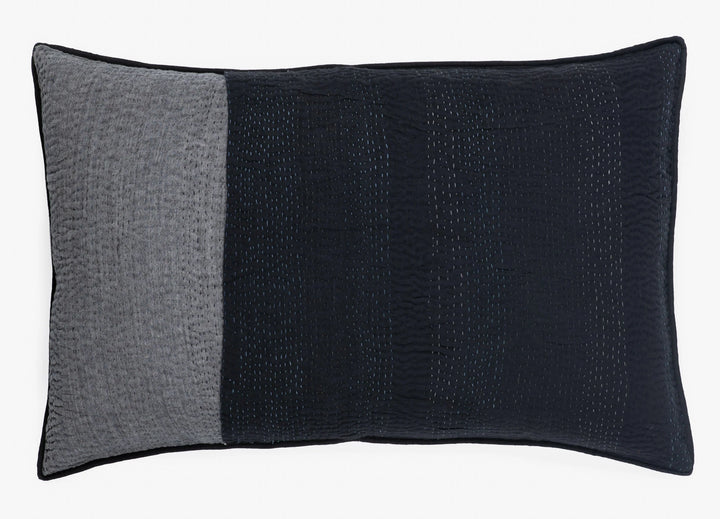 Landscape Handmade vintage Kantha Pillow - Black