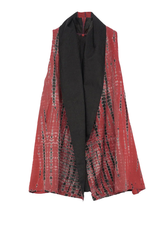 SERPENT PRINT KANTHA A-LINE VEST - sp2203-red -