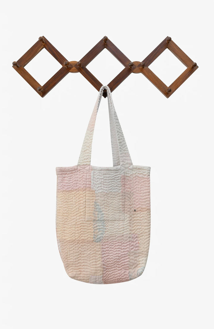 Mosaic Fray Handmade Vintage Kantha Tote Bag - Shallot