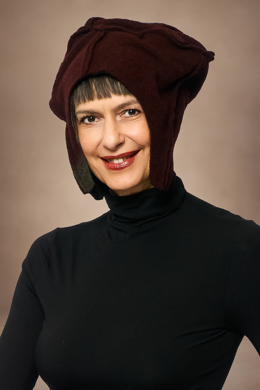 CIRCLE TIE DYE BOILED WOOL HELMET - tw1885-brn -