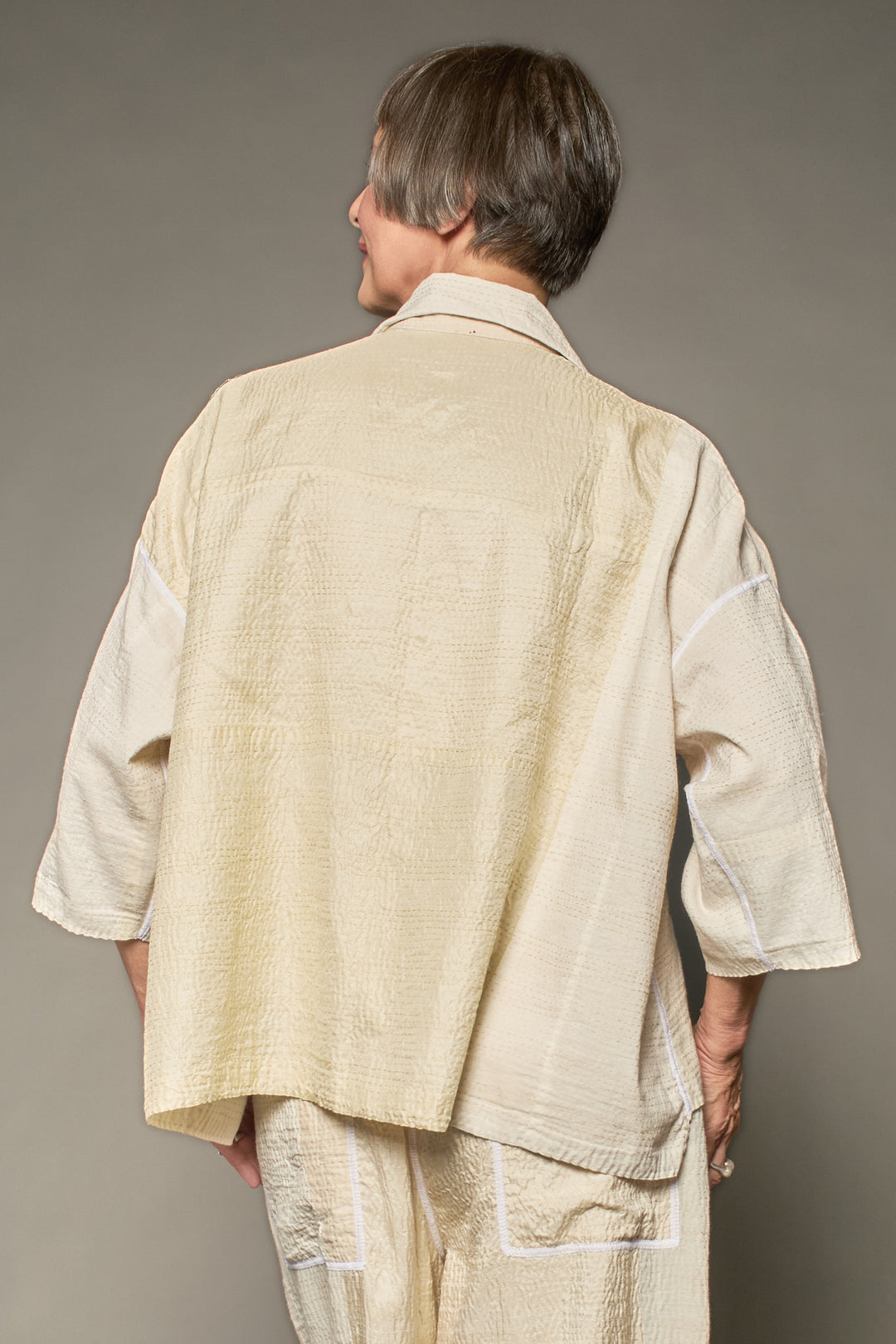 JAIPUR WHITE KANTHACROPPED TENT SHIRT - jw2596-ivy -