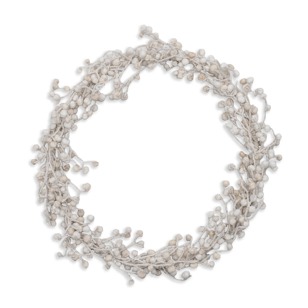 Ivory Kantha Wreath (metallic kantha)