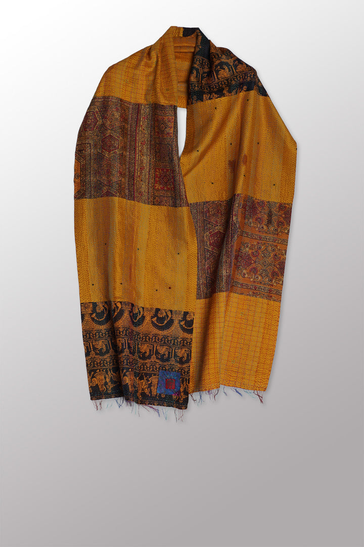 FOULARD EN SOIE KANTHA VINTAGE PETIT - sv2800-mlt -