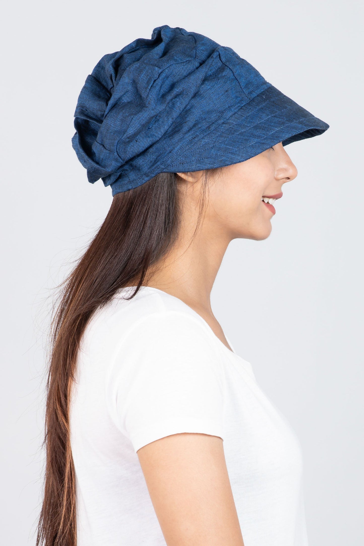 LINEN HALF BRIM HAT - ln1881-nvy -