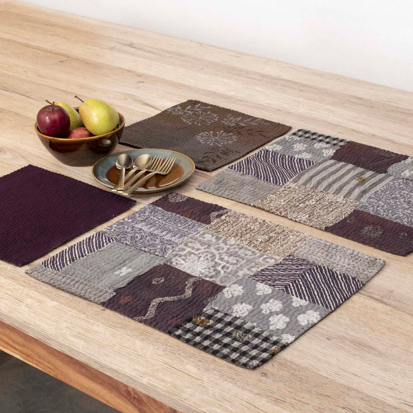 Ombre Patch Handmade Placemats - Chocolate (Set of 2)