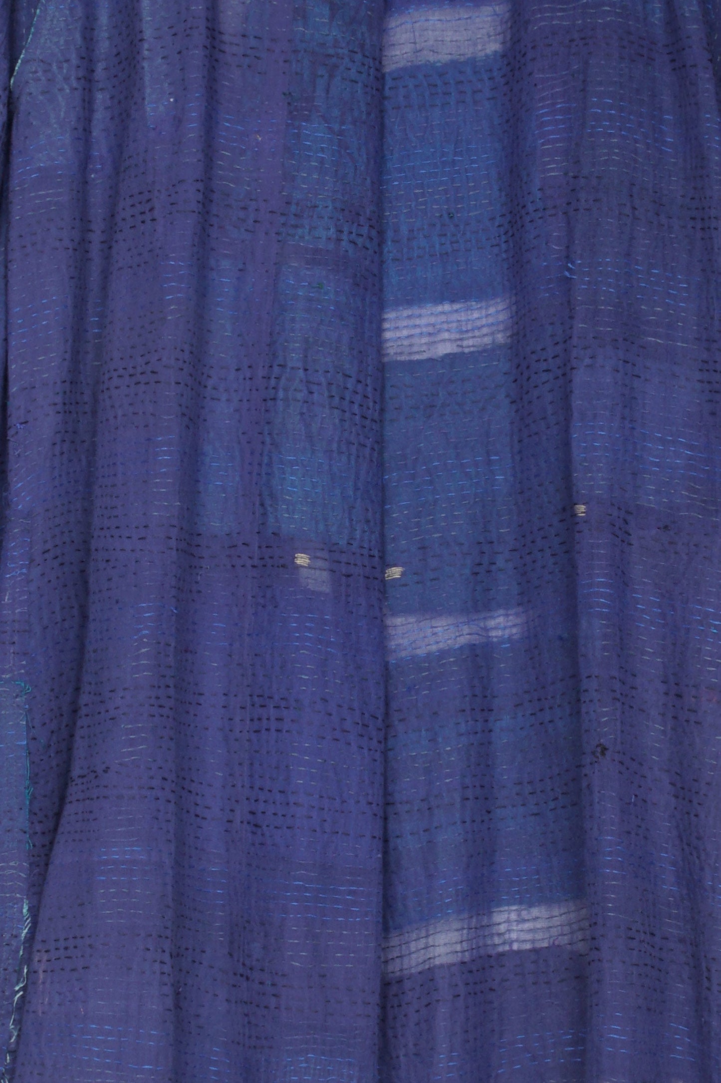 TONAL TILE PATCH KANTHA HOODED VEST - tt2220-blu -