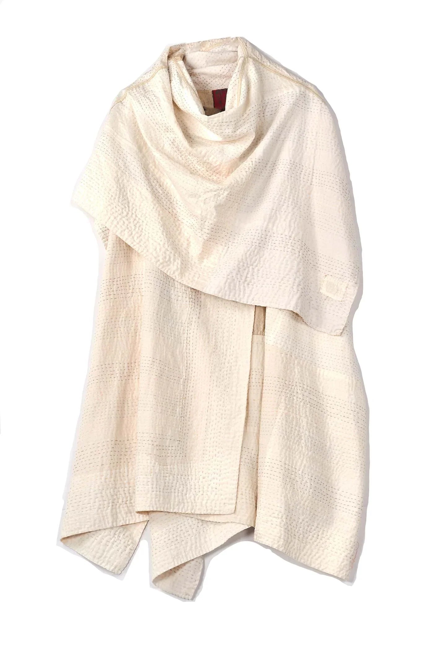 JAIPUR WHITE KANTHA COWL NECK FLARE TOP - jw2529-ivy -