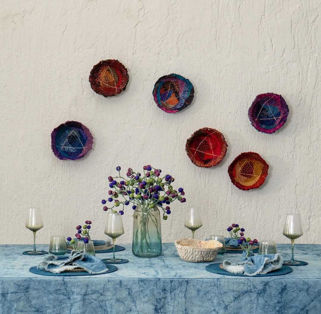 Gray Mist Kantha Rose Bowl