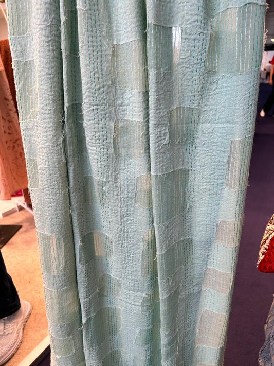 CUT THROUGH SQUARE AND HOLES KANTHA SHAWL MEDIUM - cu2802-tel -