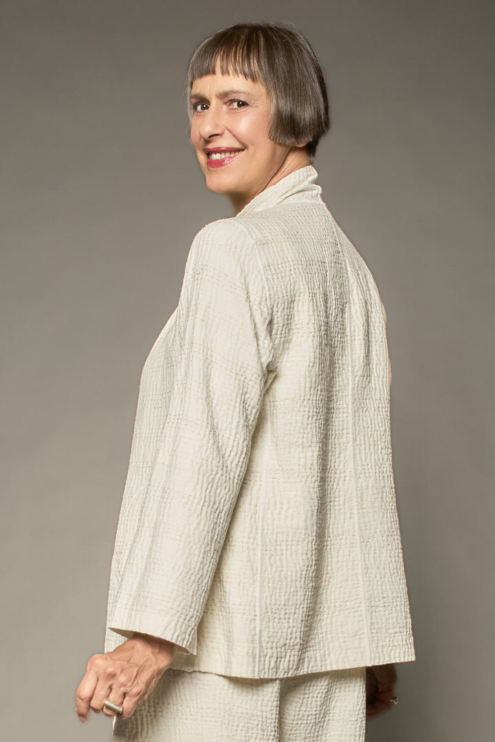 FRAYED PATCH KANTHA SHORT JACKET - fi4007-ivy -