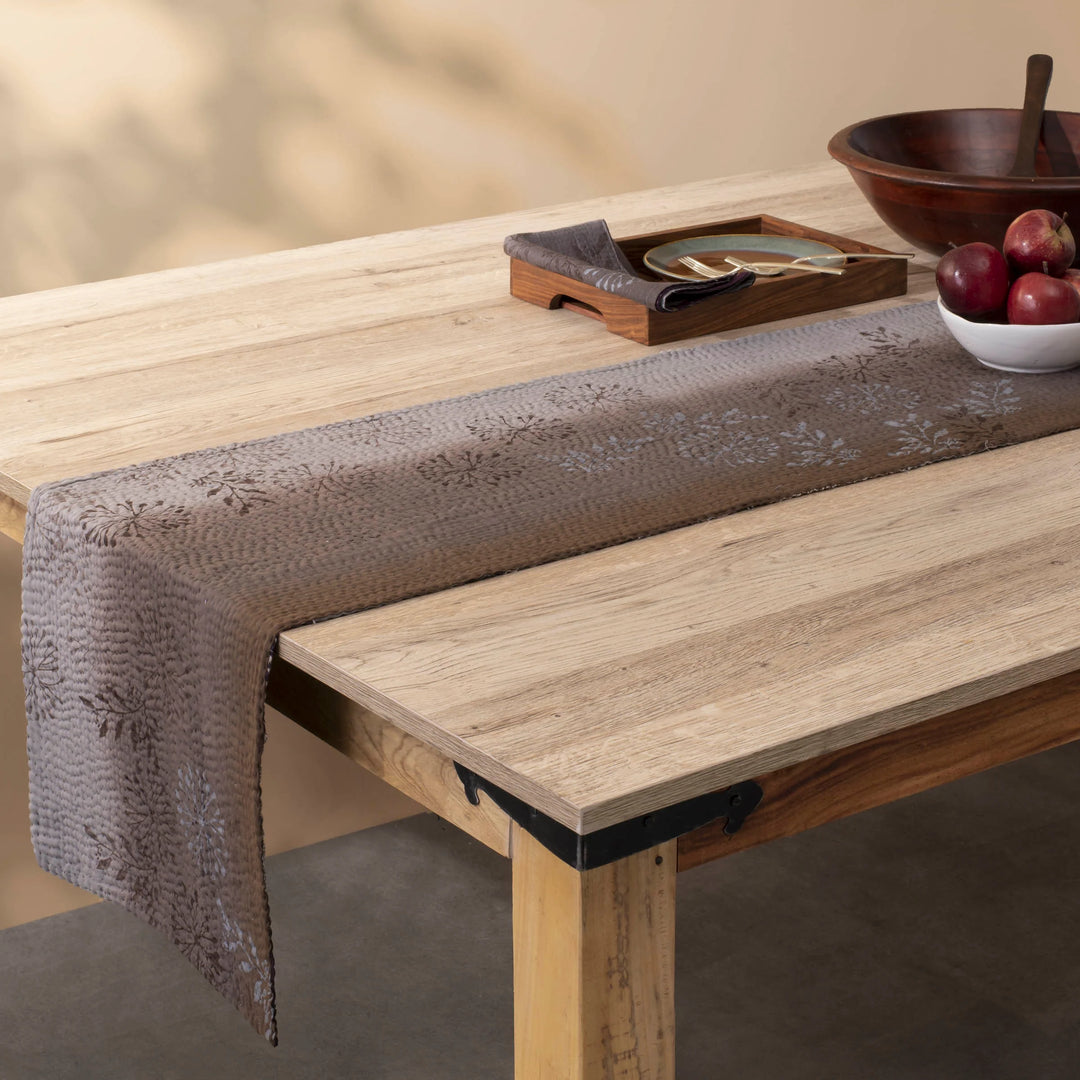 Ombre Patch Kantha Table Runner - Chocolate