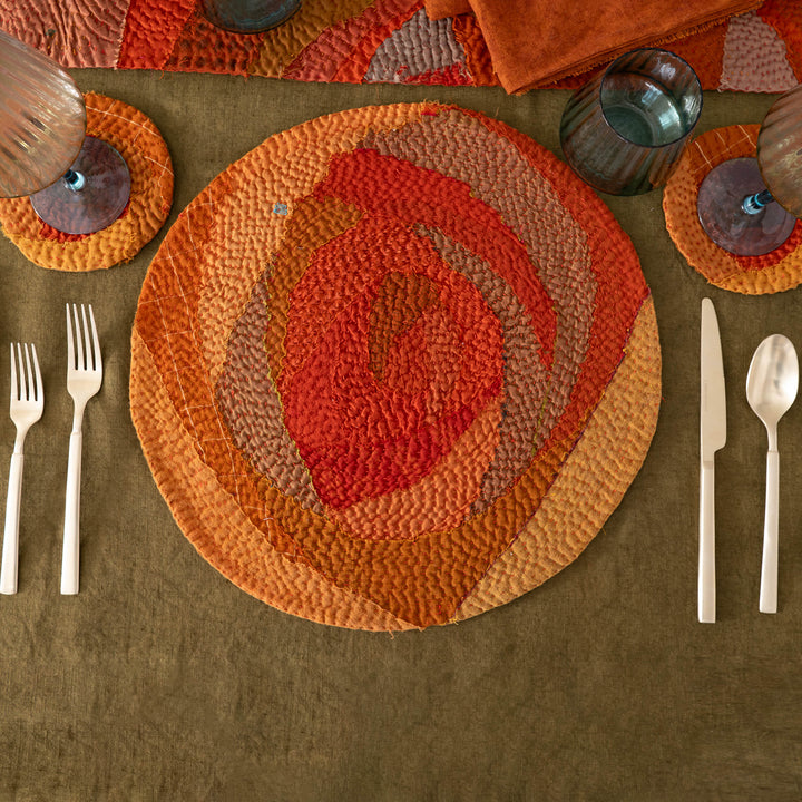 Utopia Fray Patch  Rose Placemat (Set of 2)