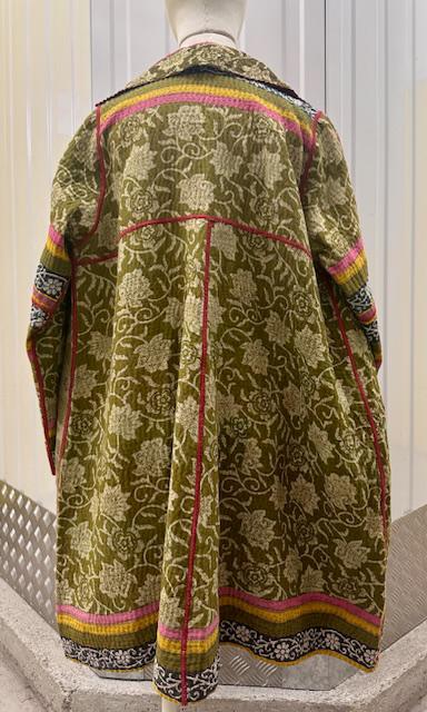 VINTAGE COTTON KANTHA A-LINE DUSTER - cv4311-0111a -