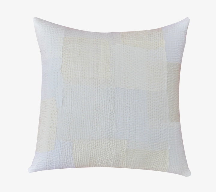 Mosaic Fray Handmade Vintage Kantha Pillow  -Cauliflower