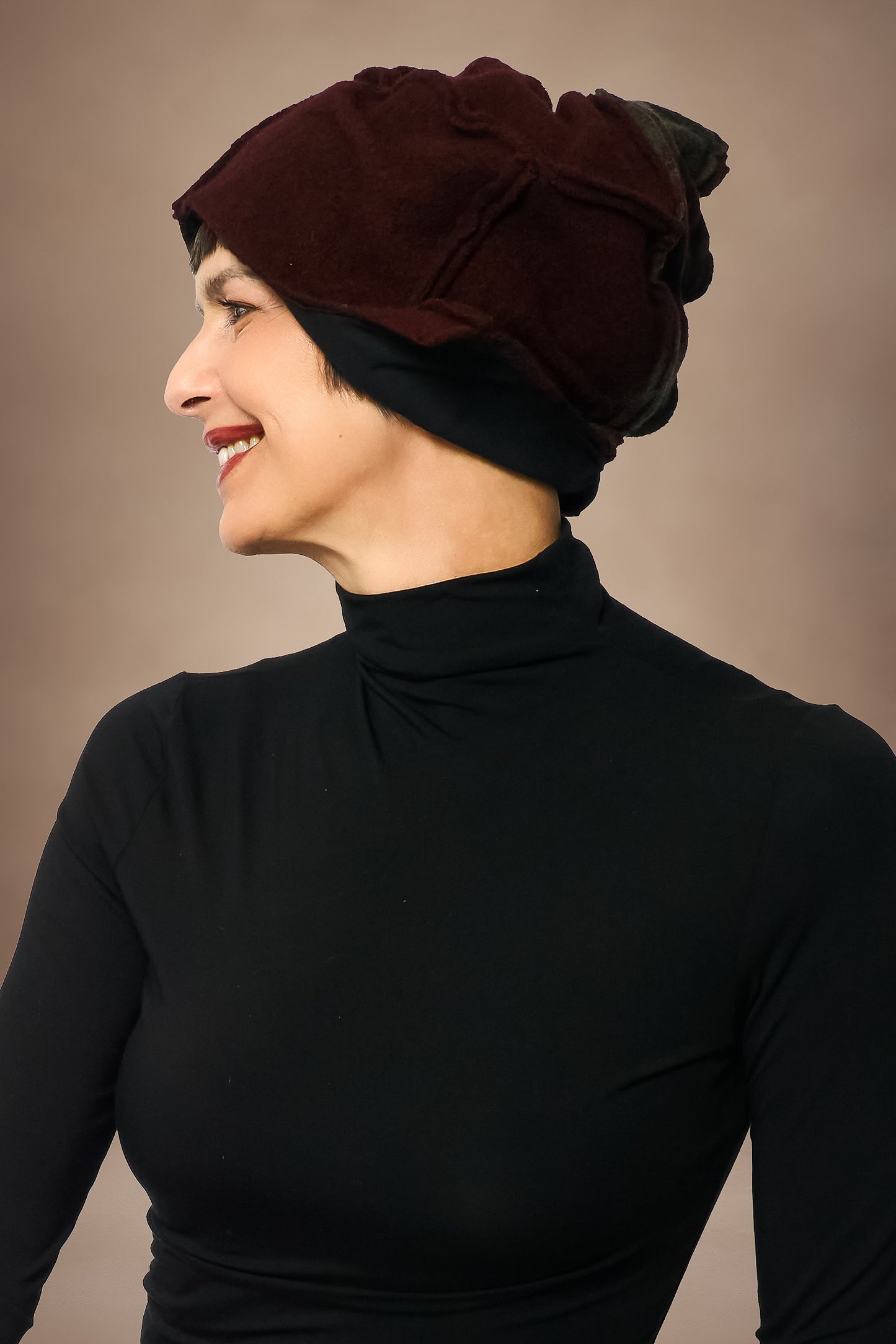 CIRCLE TIE DYE BOILED WOOL HELMET - tw1885-brn -