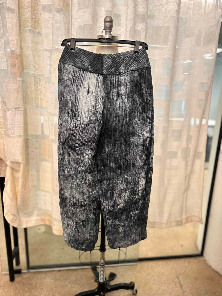 MUD DYE RIPPLE KANTHA NEW LANTERN PANTS - yp4651-gry -