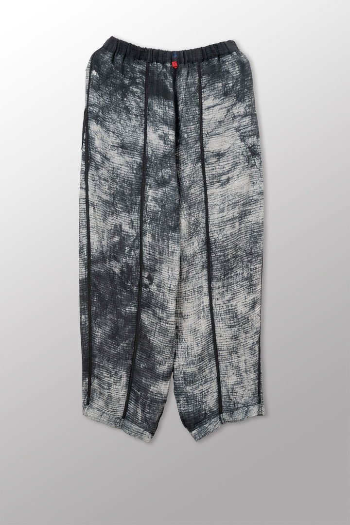 MUD DYE RIPPLE KANTHA BARREL PANTS - yp2641-gry -