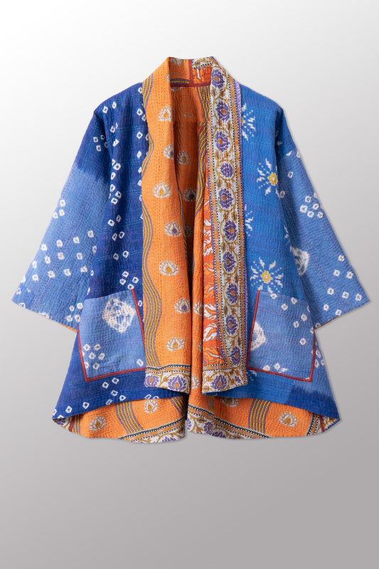 VINTAGE COTTON KANTHA KIMONO JKT - cv4004-0210a -