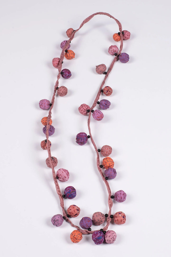 COLLIER LONG EN SOIE VINTAGE KANTHA TWIGG - sv2720-pik -