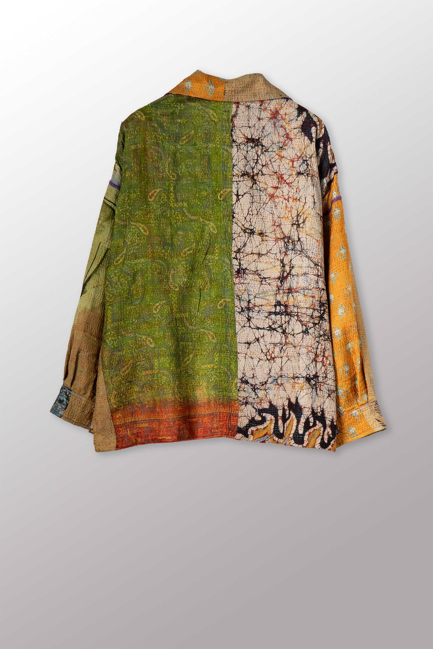 VINTAGE SILK KANTHA RELAXED SHIRT JACKET - sv2j105-0001s -
