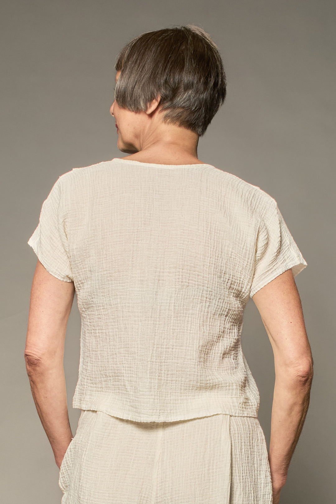 RIPPLE KANTHA ESSENTIAL CREW BLOUSE - rp2t110-wht -