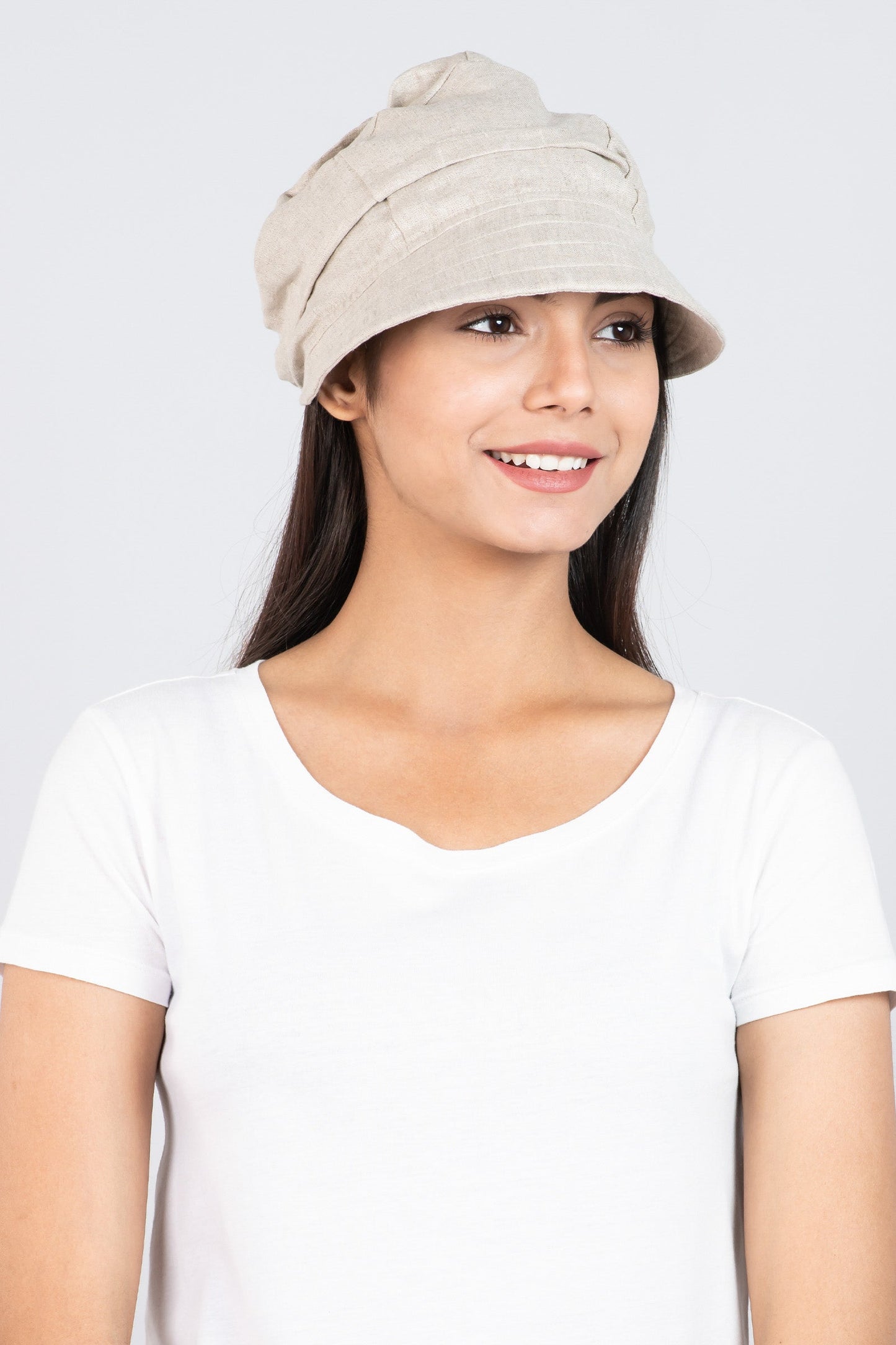 LINEN HALF BRIM HAT - ln1881-ntl -
