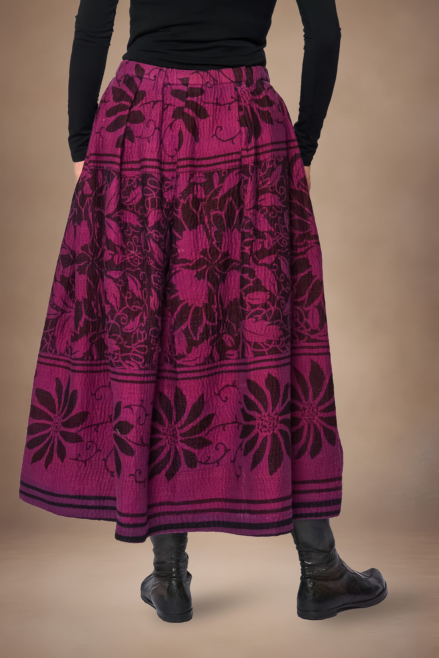 TUCKED GATHER SKIRT - oc4663-prp -