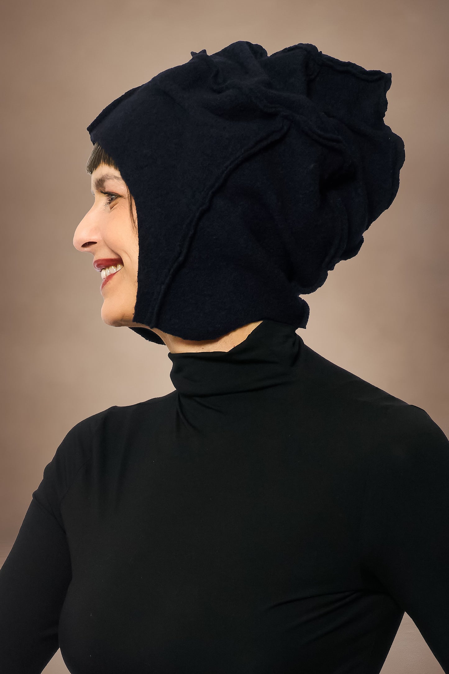 CIRCLE TIE DYE BOILED WOOL HELMET - tw1885-nvy -