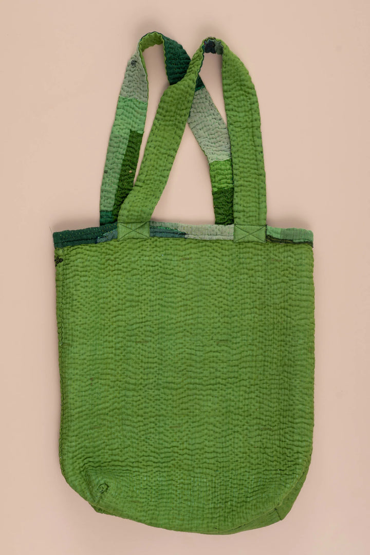 Landscape Handmade Vintage Kantha Tote Bag -Green