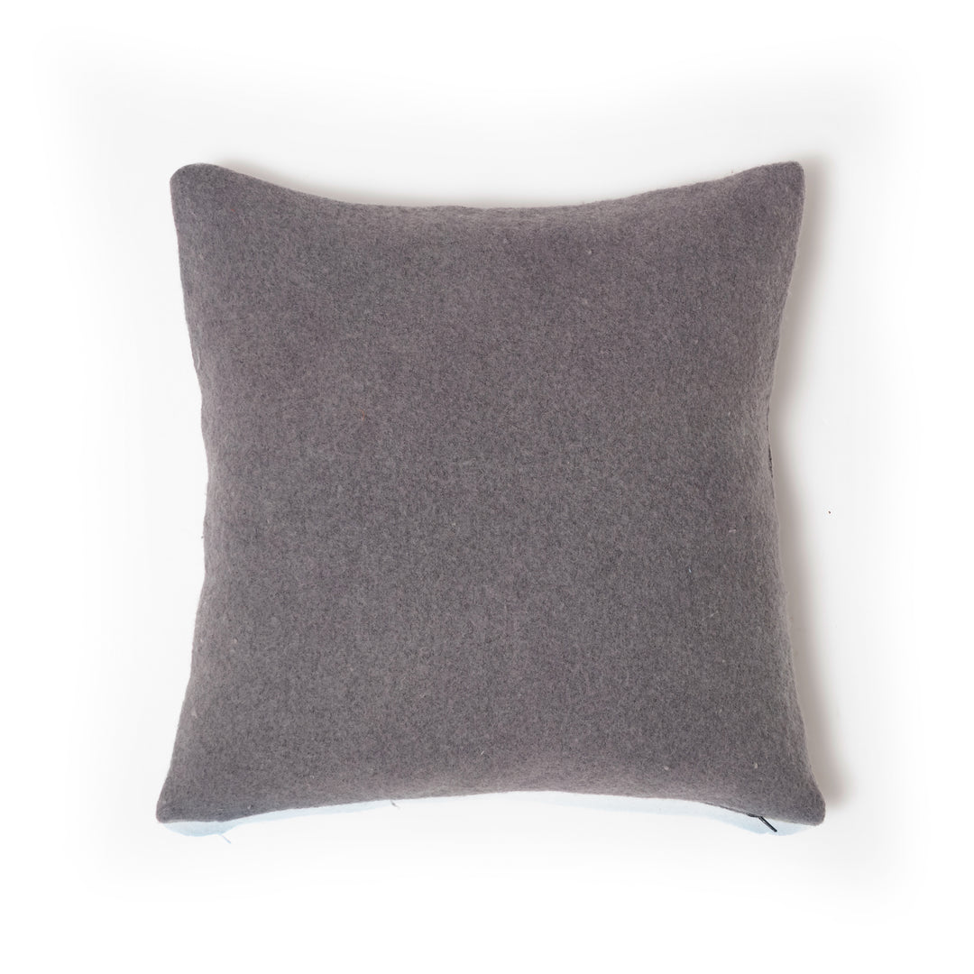Grey Mist Mud Dye Melange Wool Cushion