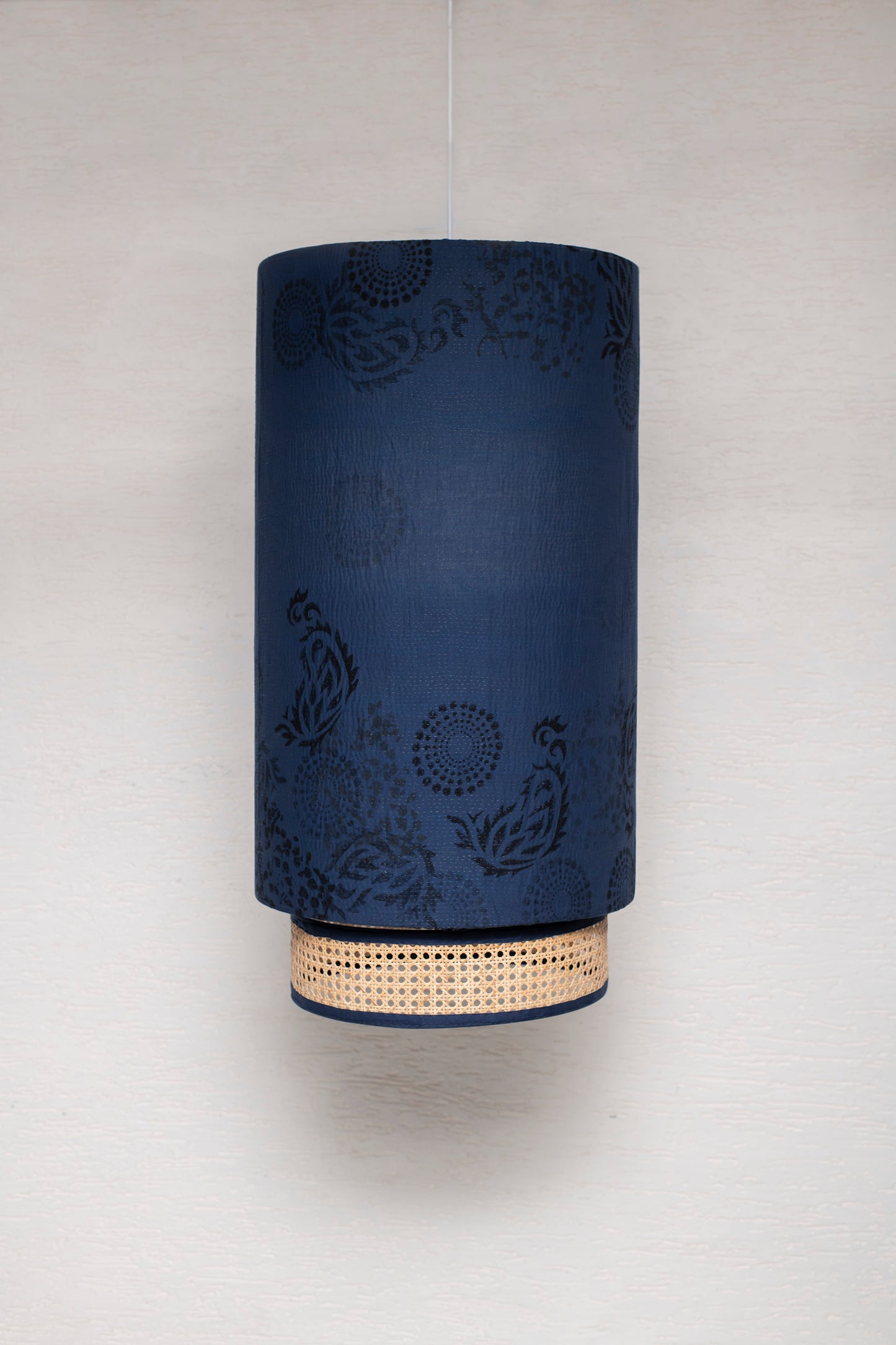 Ombre Kantha Hanging Lamp- Navy